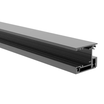 Antracit alumínium "U" profil rejtett csavaros rögzítéshez, két részes, 180cm-es
