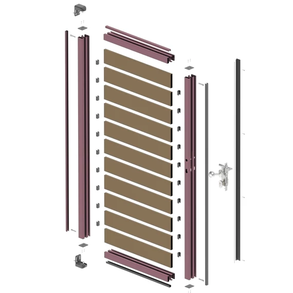 Barna Ral 8017 Alumínium Kiskapu Lapraszerelt 