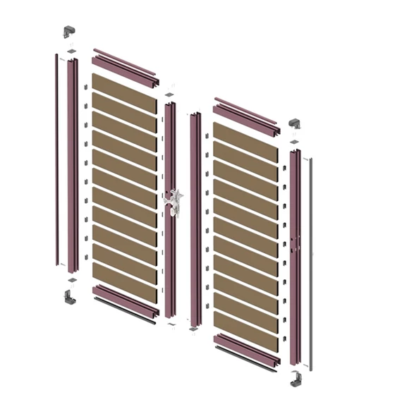 Alumínium Szárnyaskapu Barna Ral 8017 Lapraszerelt